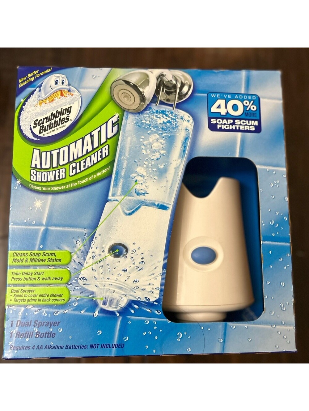 Scrubbing Bubbles Automatic Shower Cleaner 34 Fl oz Solution Dual Sprayer New